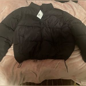 Plus size black puffer jacket